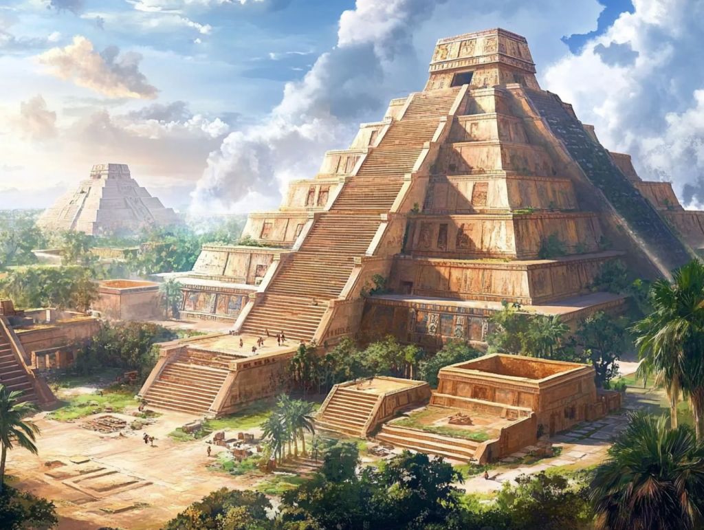 Recreación ficticia de la ciudad zapoteca de Guiengola