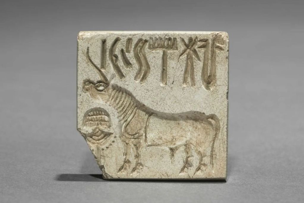 La escritura del Indo está compuesta por una serie de signos y símbolos que se encuentran principalmente grabados en pequeños sellos de piedra