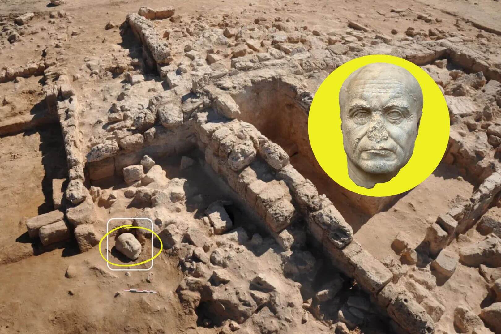 Descubren una colosal cabeza de mármol en las ruinas de Taposiris Magna