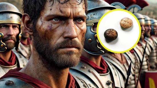 Las piezas con forma ovalada fueron halladas en las excavaciones de Hadrianópolis, una histórica ciudad en la actual Turquía que en su tiempo sirvió como bastión militar romano. Ilustración artística de un soldado romano