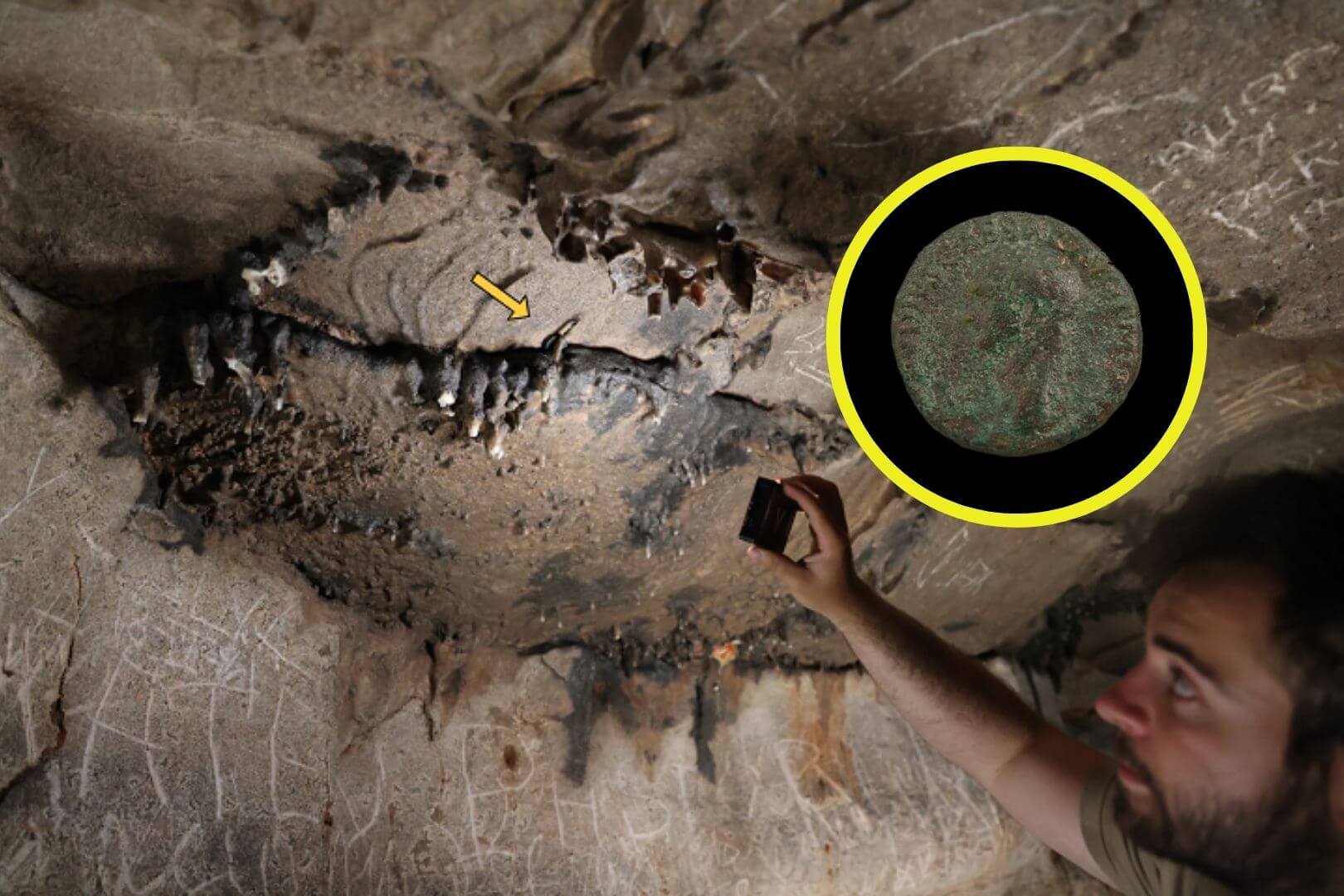 Los investigadores iluminan el punto exacto donde fue hallada la moneda romana