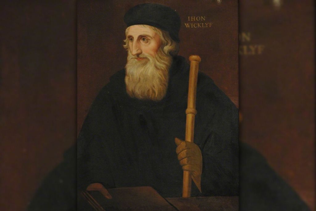 La primera traducción de la Biblia al inglés no se realizó hasta el siglo XIV, gracias a John Wycliffe (en la imagen)