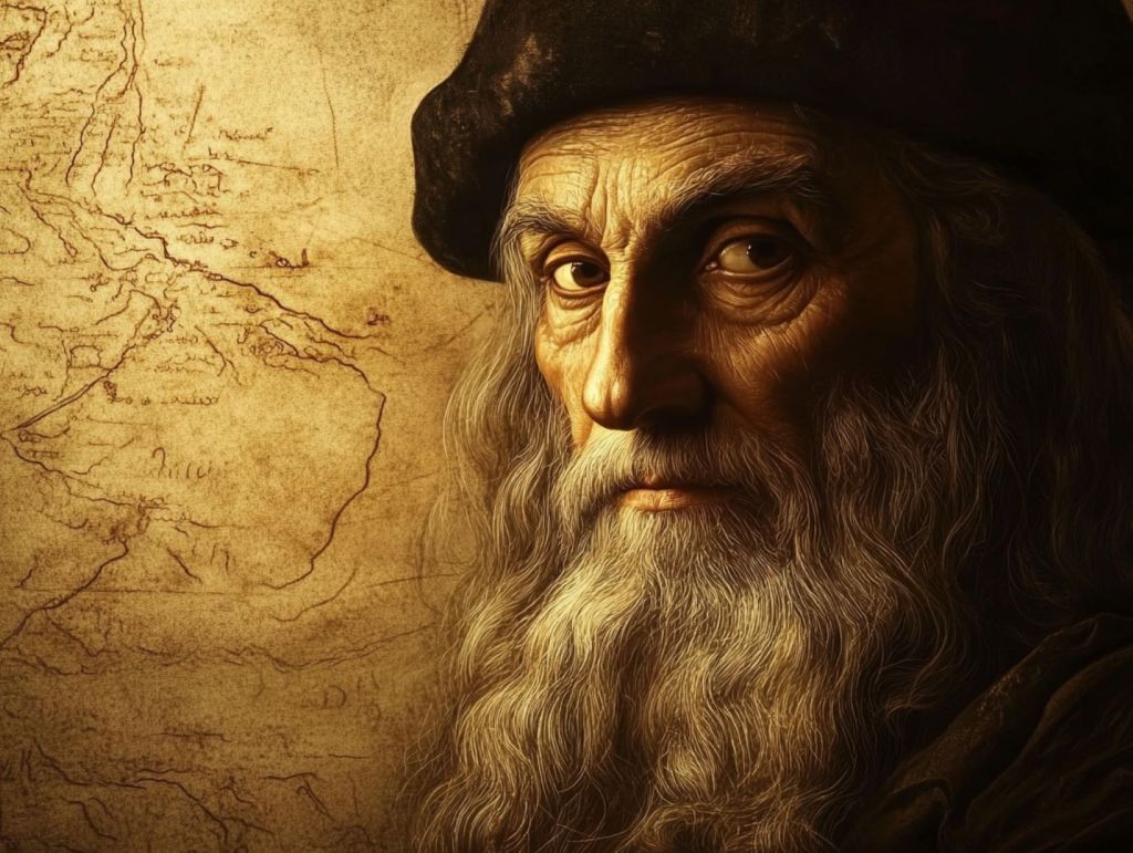 Recreación fantasiosa de un retrato de Leonardo da Vinci
