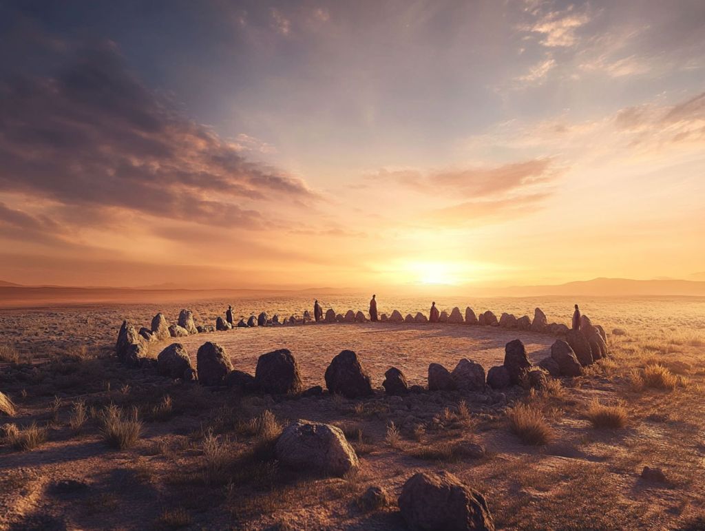 Recreación ficticia de cromlech de Nabta Playa