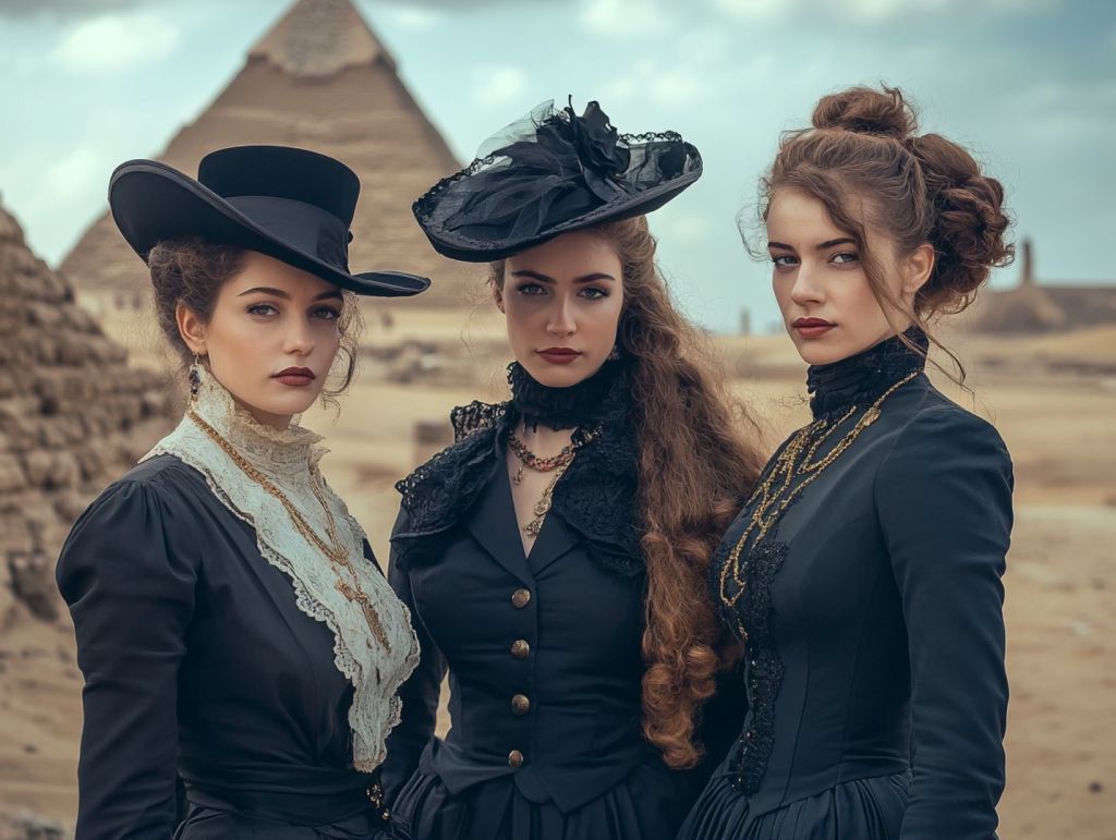 Recreción ficticia de mujeres victorianas en Egipto