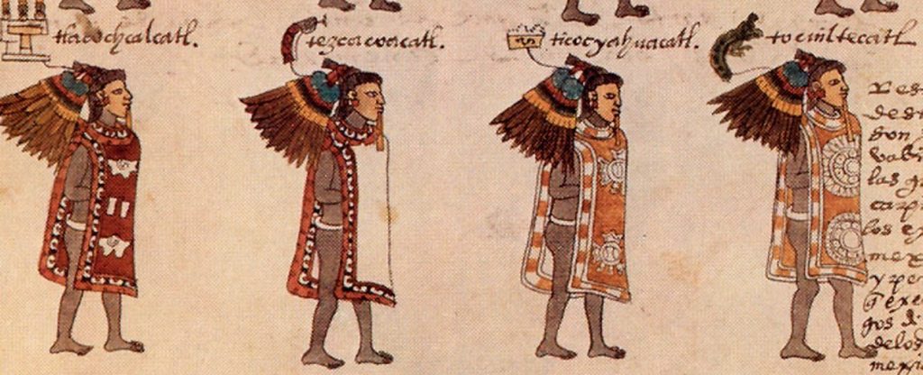 Mexicas en un fragmento del Códice Mendoza