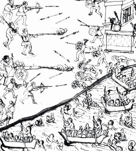 Infructuosa defensa azteca en el Códice Florentino