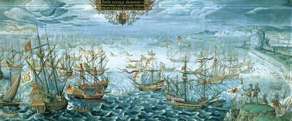 La Armada española frente a la costa inglesa en 1588