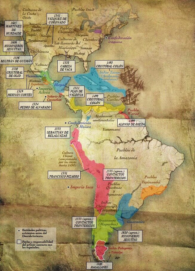 Mapa de la conquista española de América