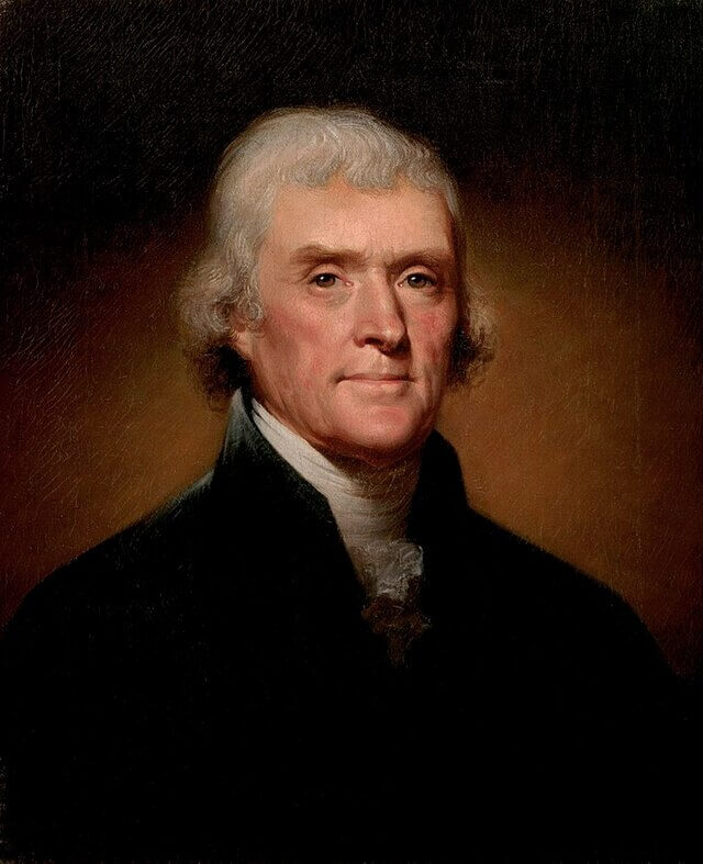 Retrato presidencial de Thomas Jefferson, obra de Rembrandt Peale