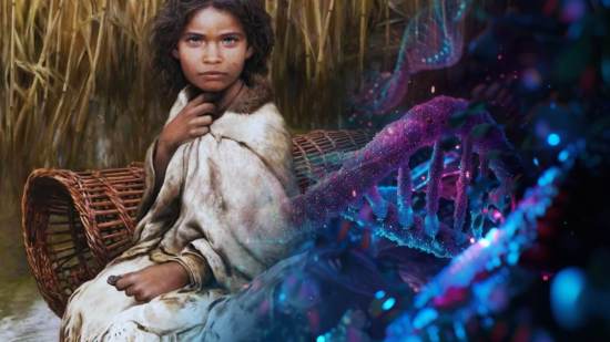 Una representación artística de Lola, una niña de la Edad de Piedra, basada en análisis de ADN