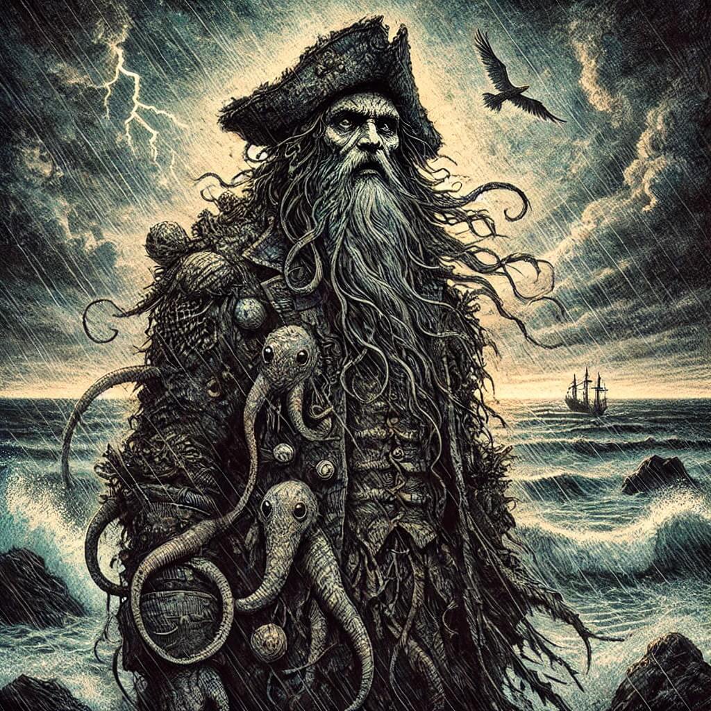 Ilustración artística Davy Jones