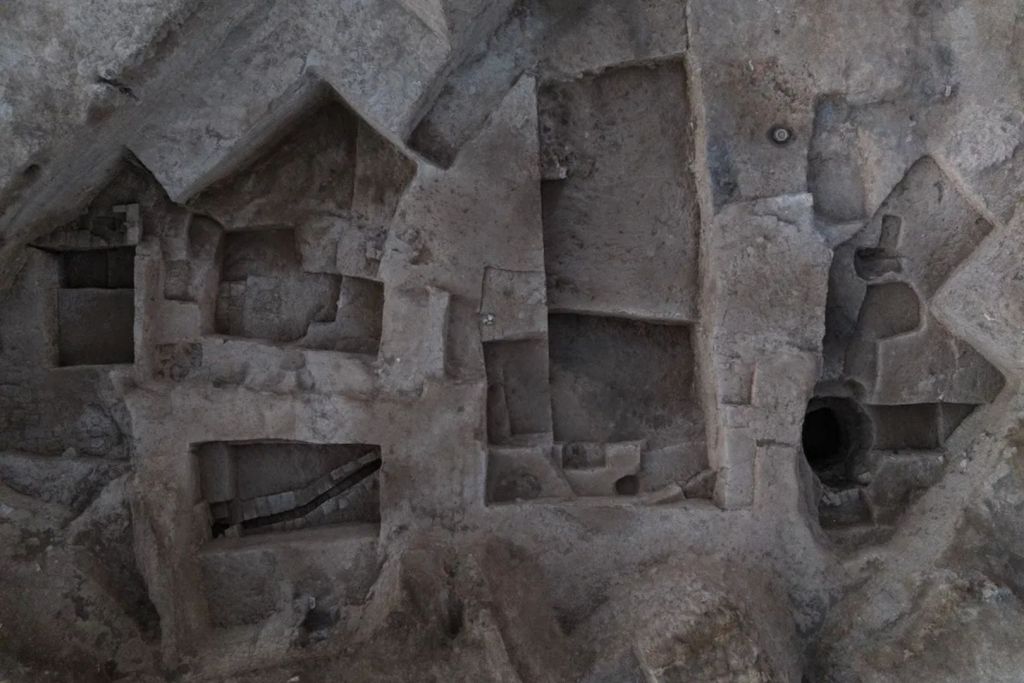 Vista aérea del yacimiento, antiguamente un archivo estatal del Imperio acadio en Girsu