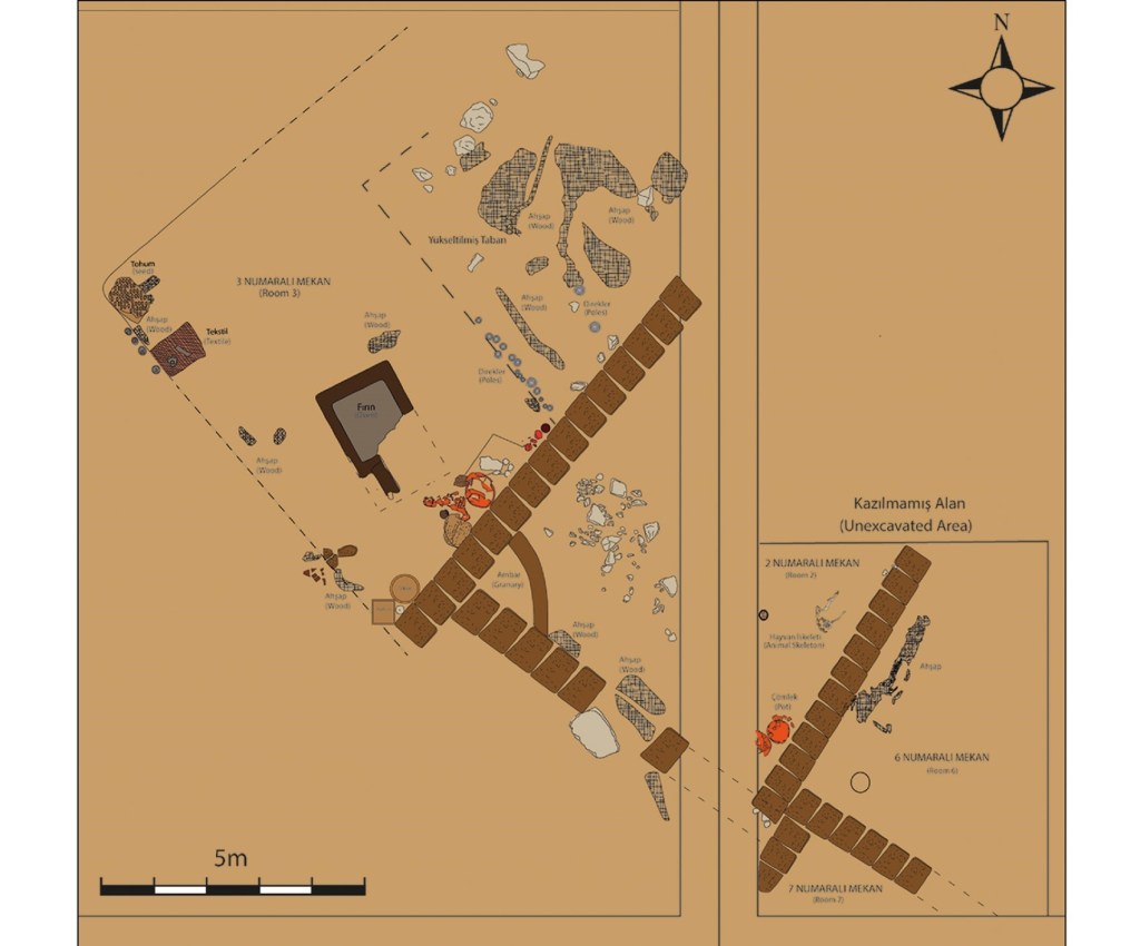 Plano de la habitación 3 de Beycesultan Höyük