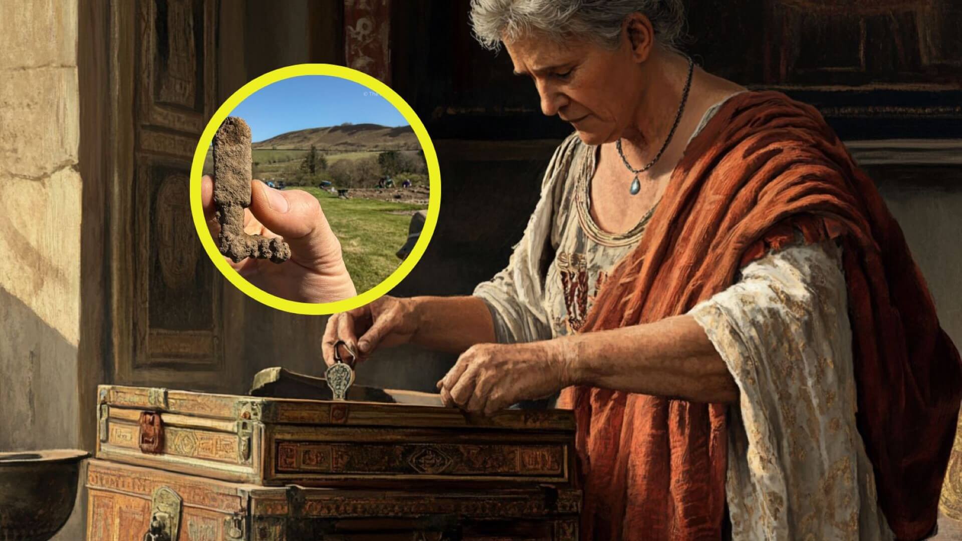 La llave seguramente sirvió para abrir un cofre o baúl