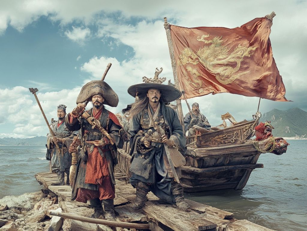 Recreación ficticia de piratas