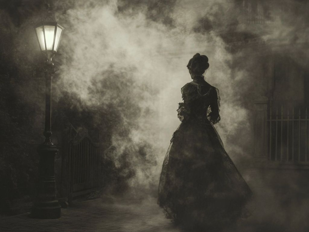 Recreación fantasiosa de una mujer en la niebla