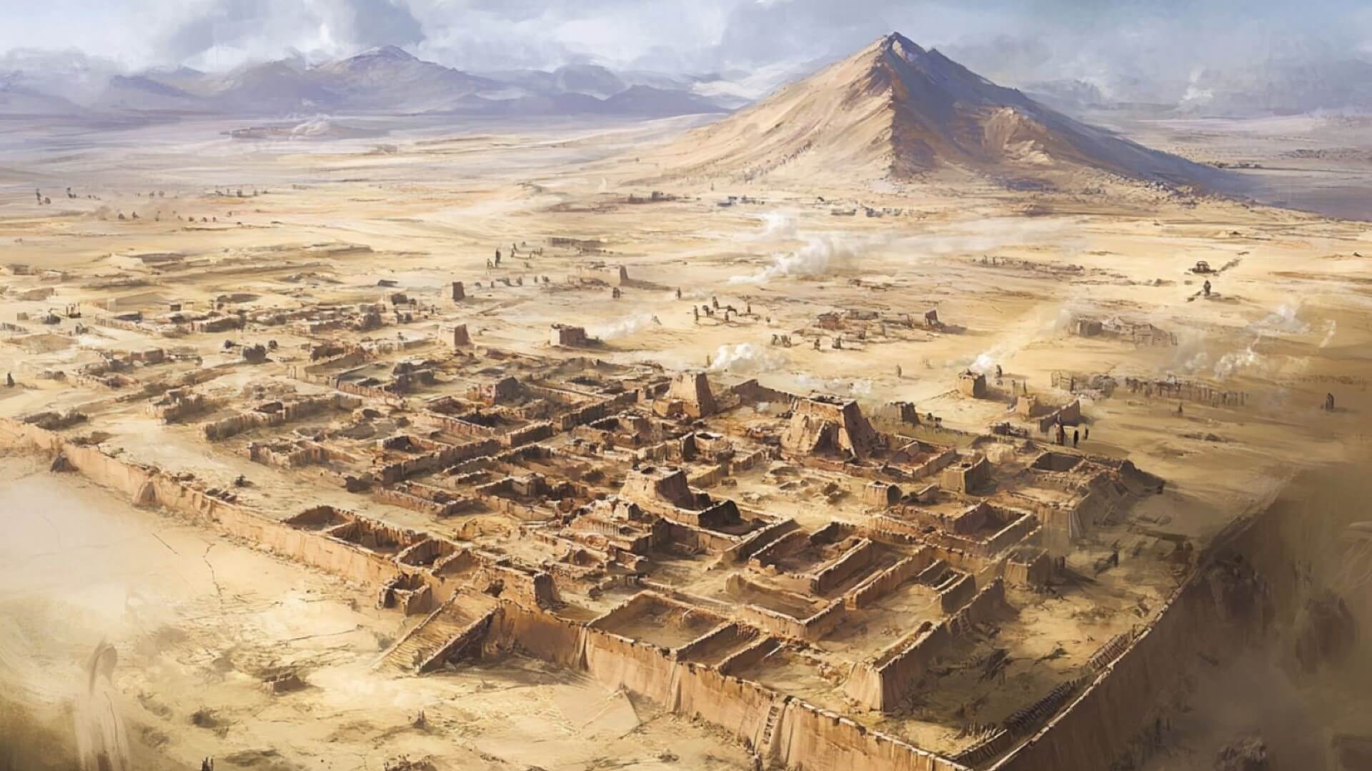 Recreación imaginaria de uan ciudad precolombina