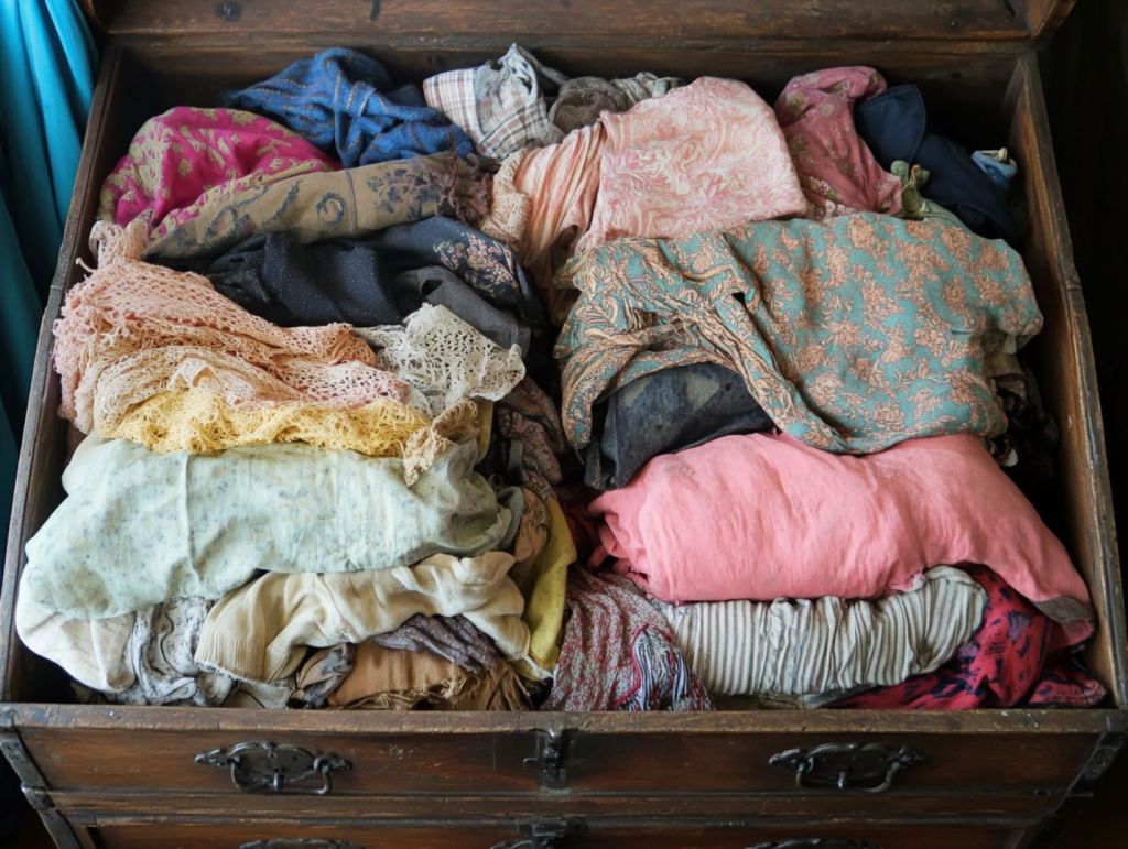 Baúl con ropa usada
