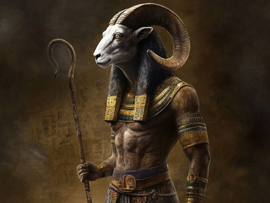 Recreación fantasiosa del dios egipcio Khnum