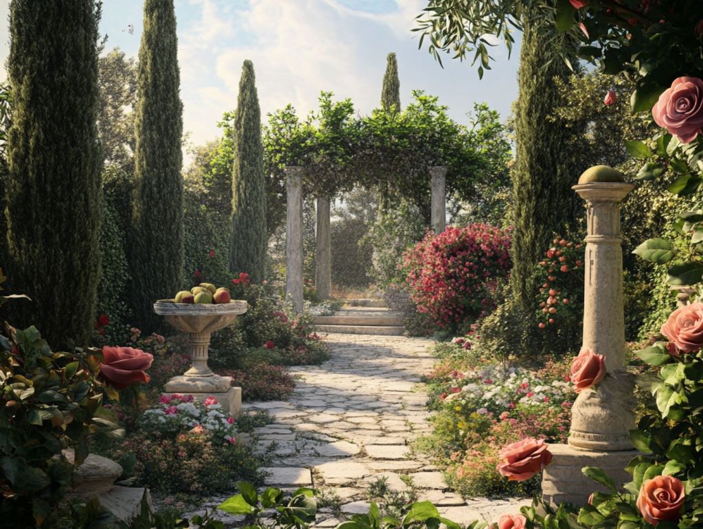 Recreación ficticia de un jardín