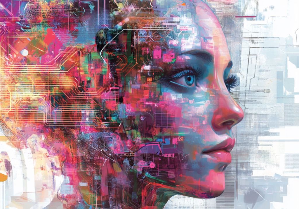 Retrato artístico de una mujer inspirado por la IA