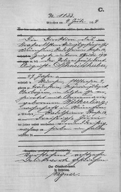 Certificado de defunción de Schneidhuber