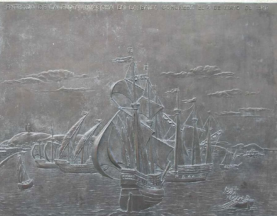 Entrada de la flota inglesa en la bahía coruñesa