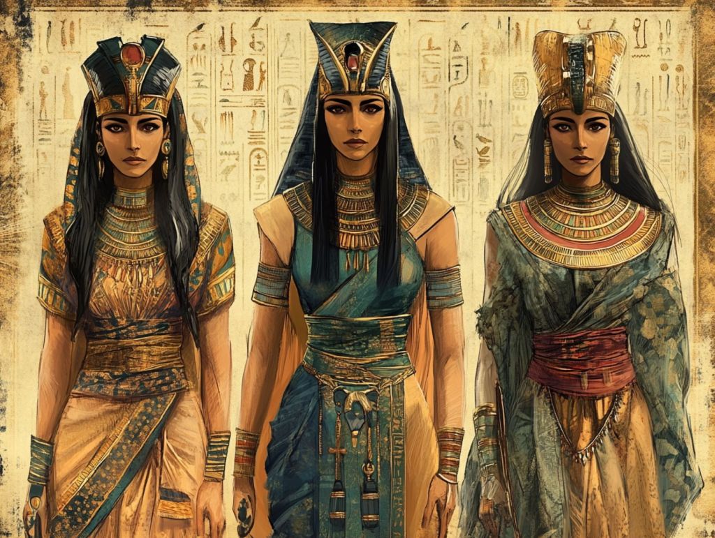 Recreación fantasiosa de reinas egipcias