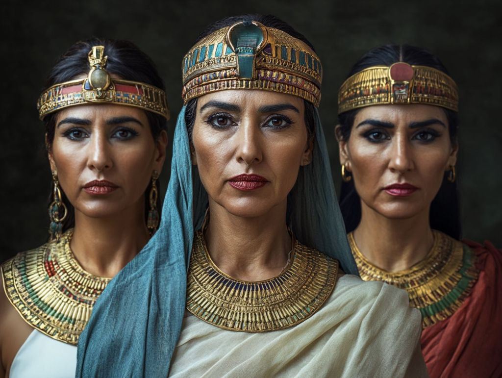 Recreación  fantasiosa de mujeres de la elite del antiguo Egipto