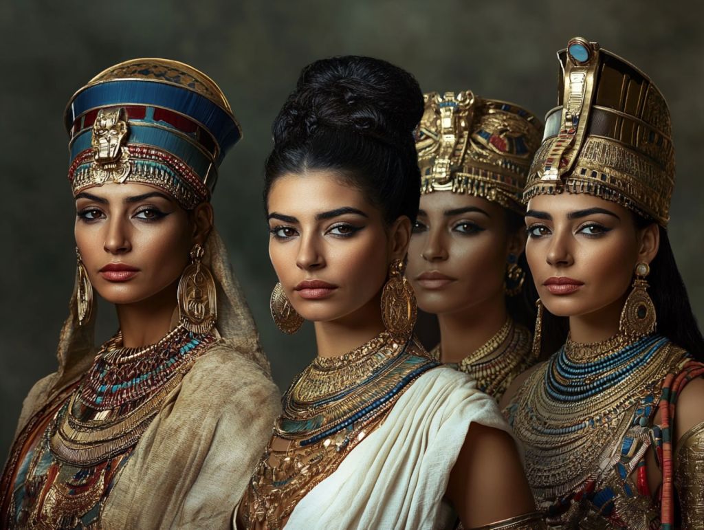 Recreación ficticia de mujeres de la elite del antiguo Egipto