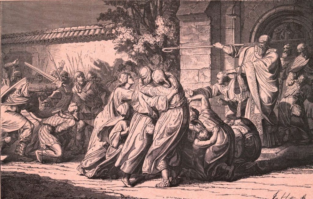 Xilografía del primer pogromo de la historia