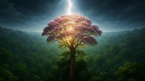 En los bosques tropicales de Panamá, el árbol conocido como Dipteryx oleifera ha desarrollado una asombrosa capacidad no solo para resistir el impacto directo de los rayos, sino también para obtener ventajas ecológicas a partir de ellos