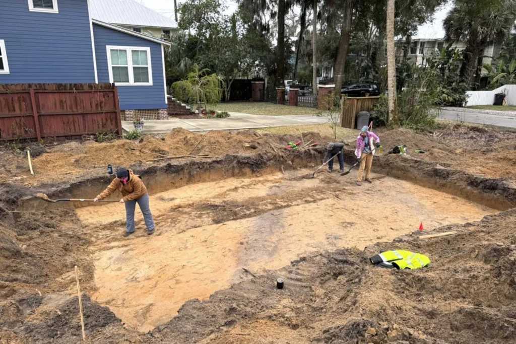 Las excavaciones que sacaron a la luz las fortificaciones británicas se realizaron en el terreno donde estaba prevista la construcción de una vivienda unifamiliar en San Agustín, Florida