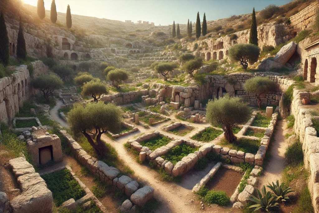 Ilustración artística del entorno donde pudo encontrarse la tumba de Jesús