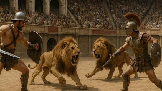 Descubren la primera prueba física de gladiadores romanos luchando contra leones