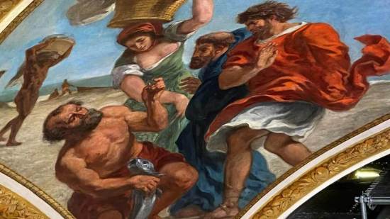 Mural de Delacroix en el Palacio Borbón, actual sede de la Asamblea Nacional Francesa