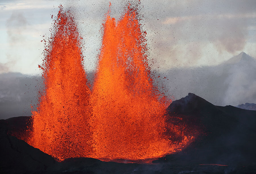Bardarbunga, Islandia, erupción en diciembre 2014.