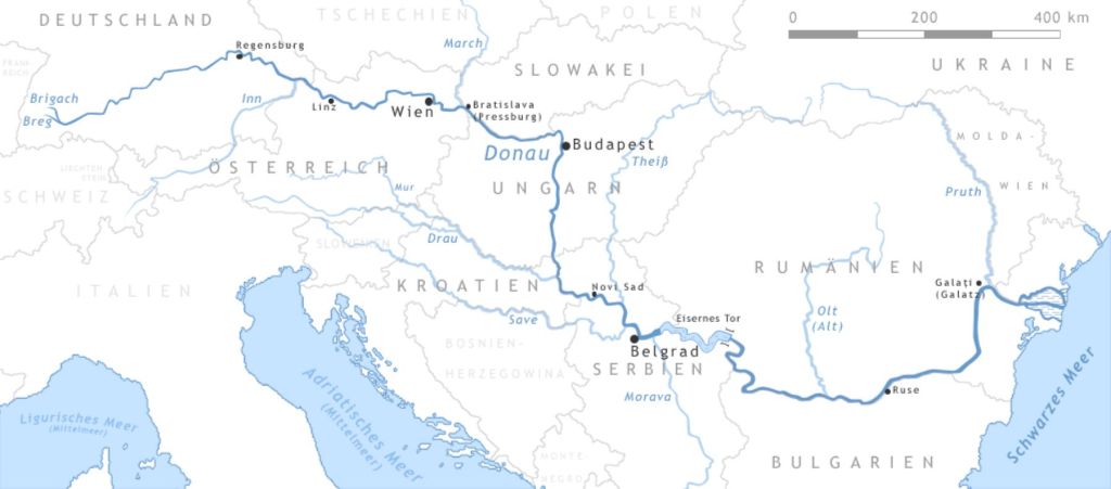 Mapa del Danubio