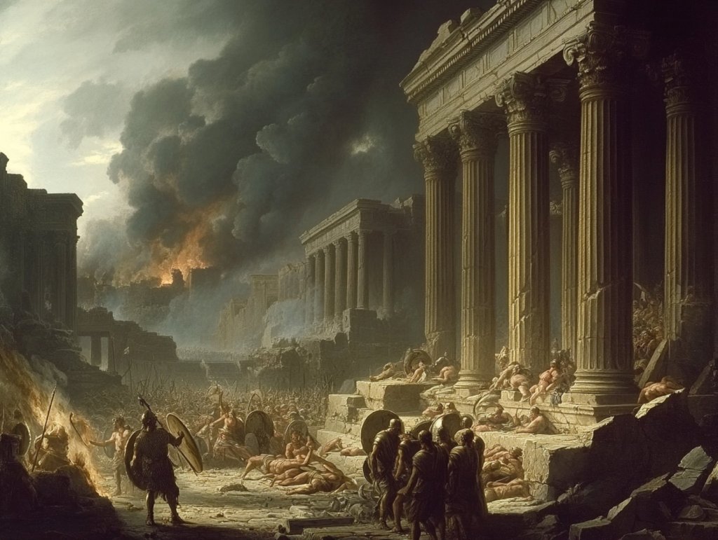 Recreación fantasiosa de una batalla entre romanos y cartagineses