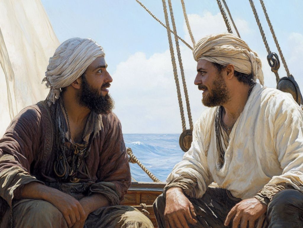 Marineros en un barco