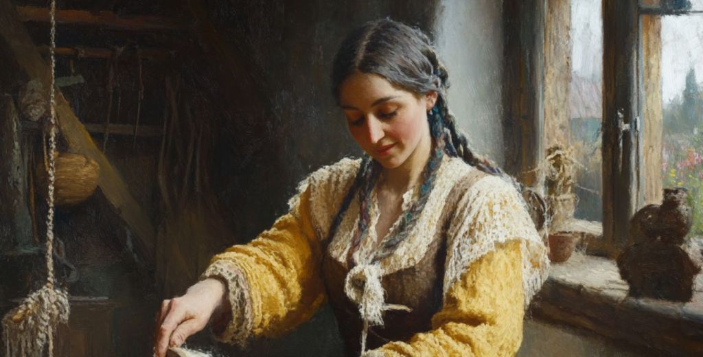 Mujer realizando tareas productivas 