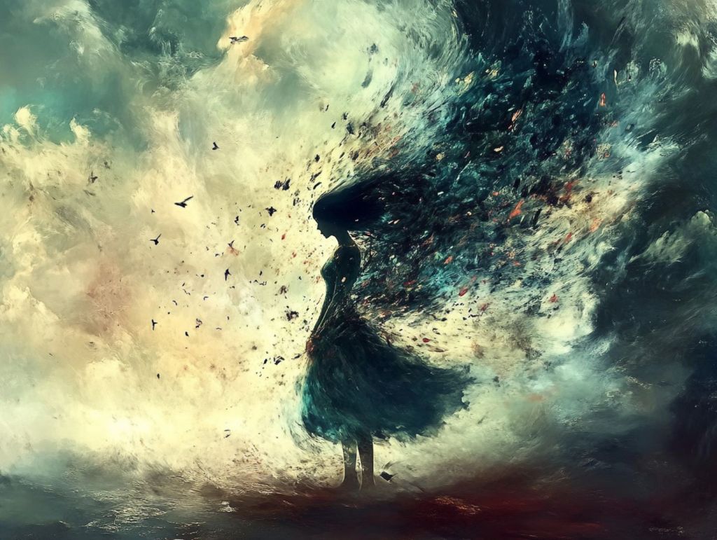 Figura femenina que se disuelve