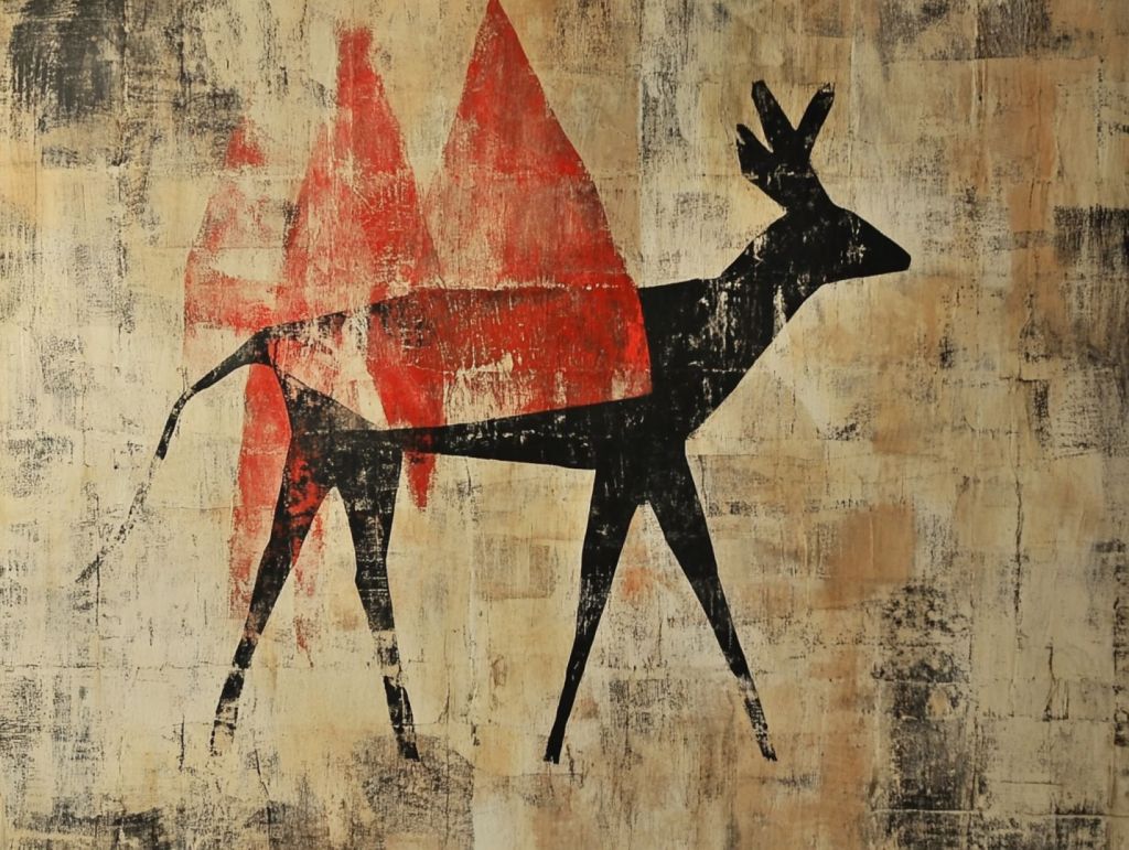 Recreación fantasiosa de arte rupestre