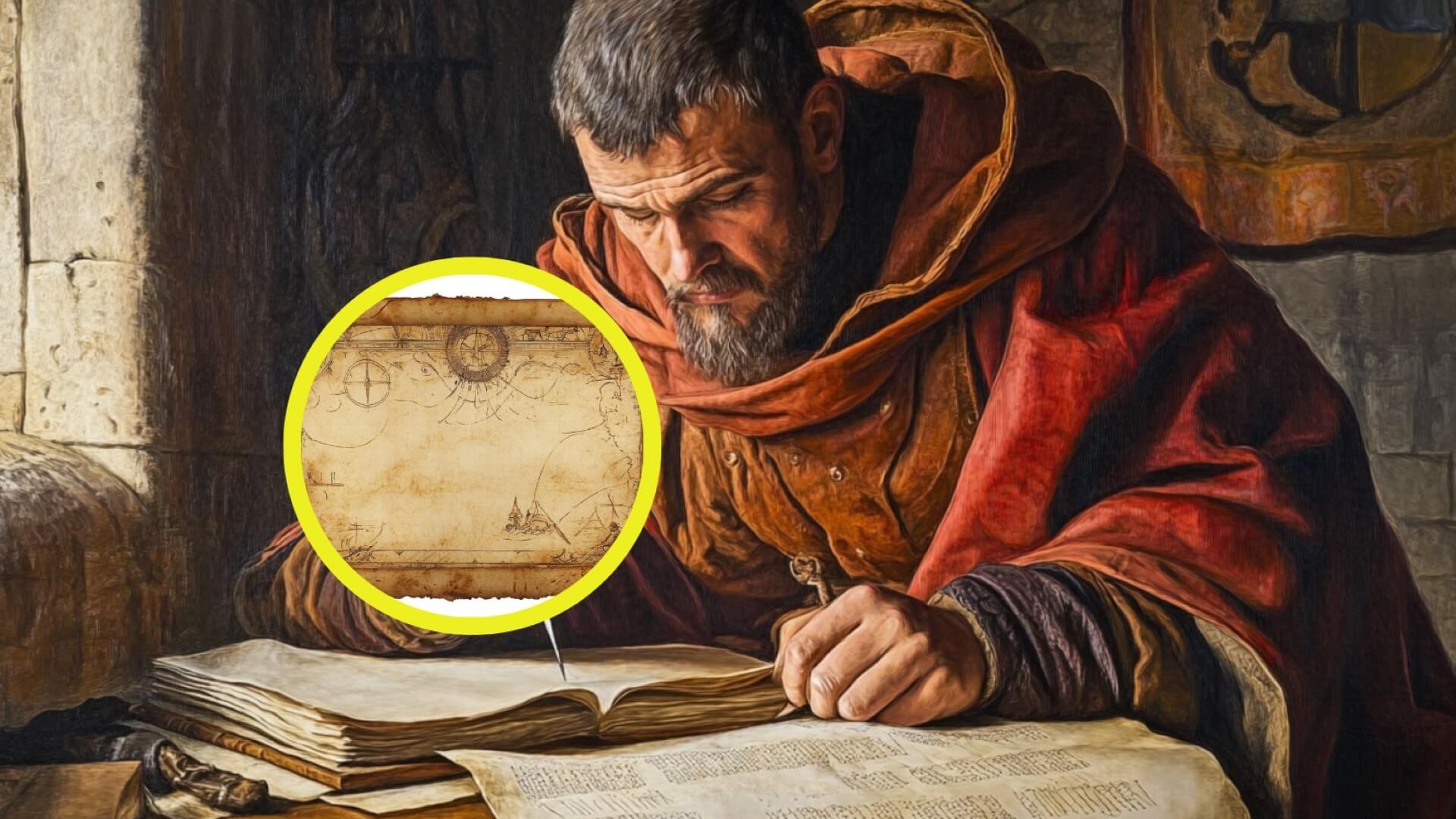 Recreación ficticia de un scriptorium medieval.