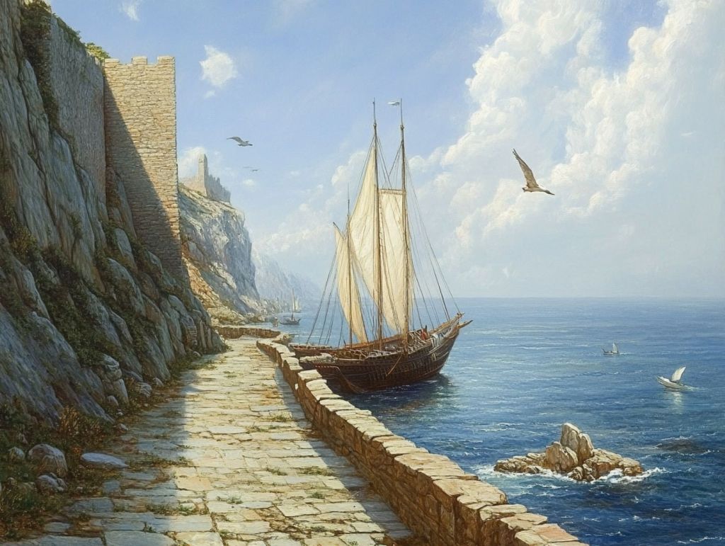 Barco atracado en la costa