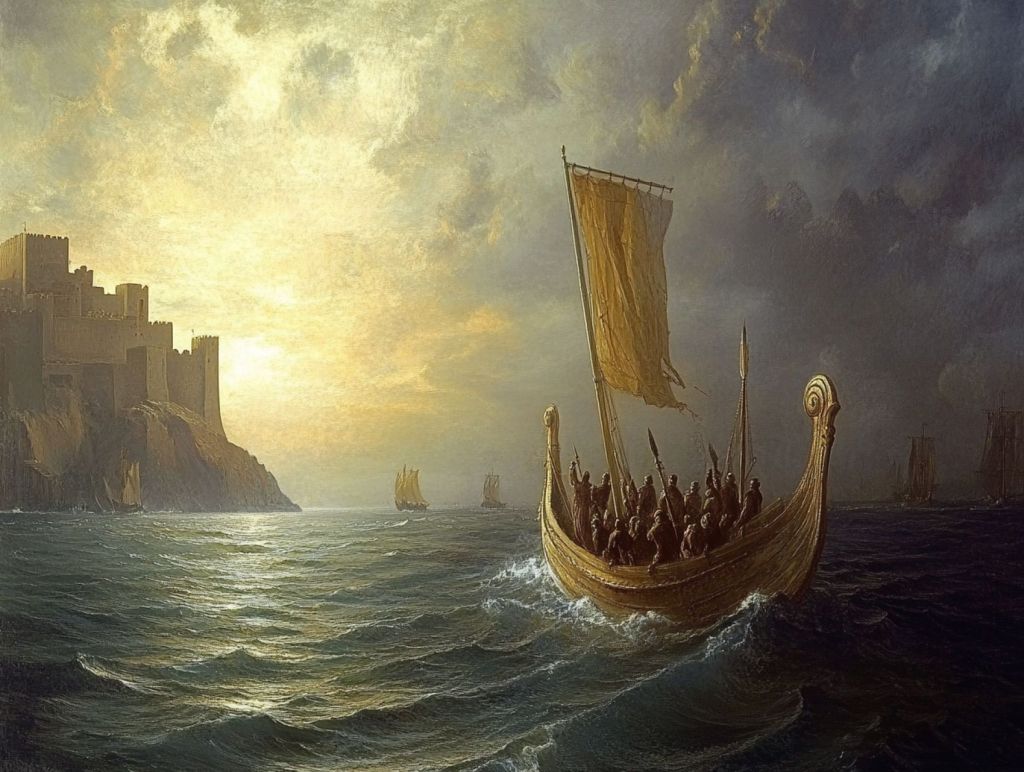 Barco navegando en el mar