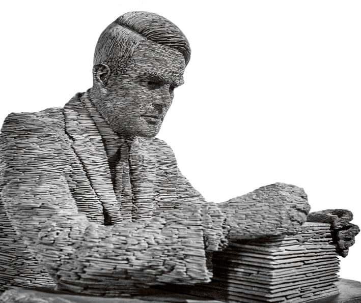 Estatua de pizarra de Alan Turing