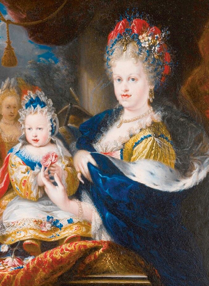 María Luisa Gabriela de Saboya con su hijo Luis