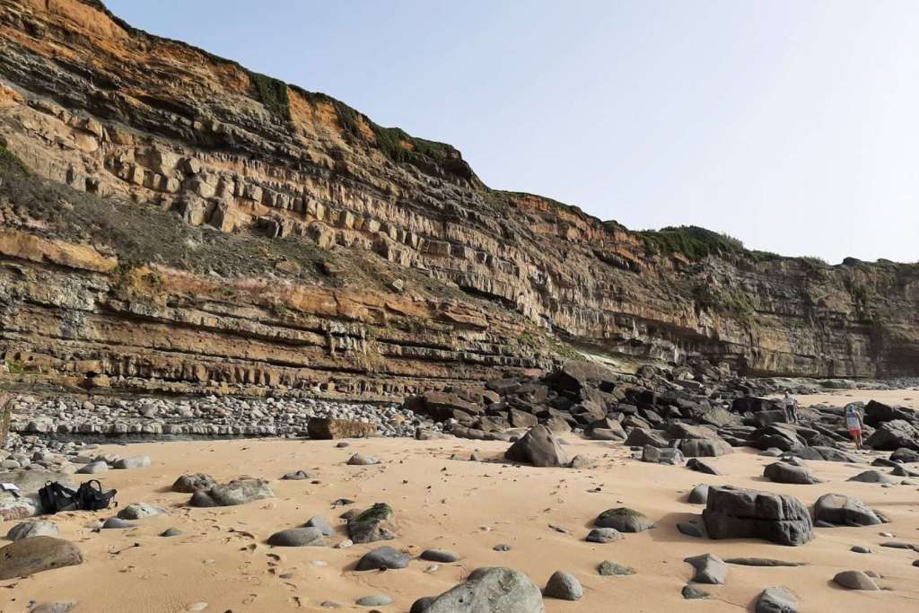 Capa de sedimentos fosilizada en Portugal